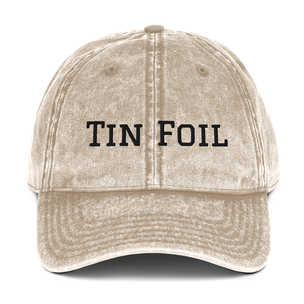 Tin Foil Hat Cotton Twill Cap Black Lettering, Medical Freedom, Conspiracy Theory, Fully Political Gift, Hat, Accessories