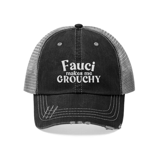 Fauci Makes Me Grouchy Trucker Hat, Funny Political Patriot Cap, Medical Freedom Protest Hat