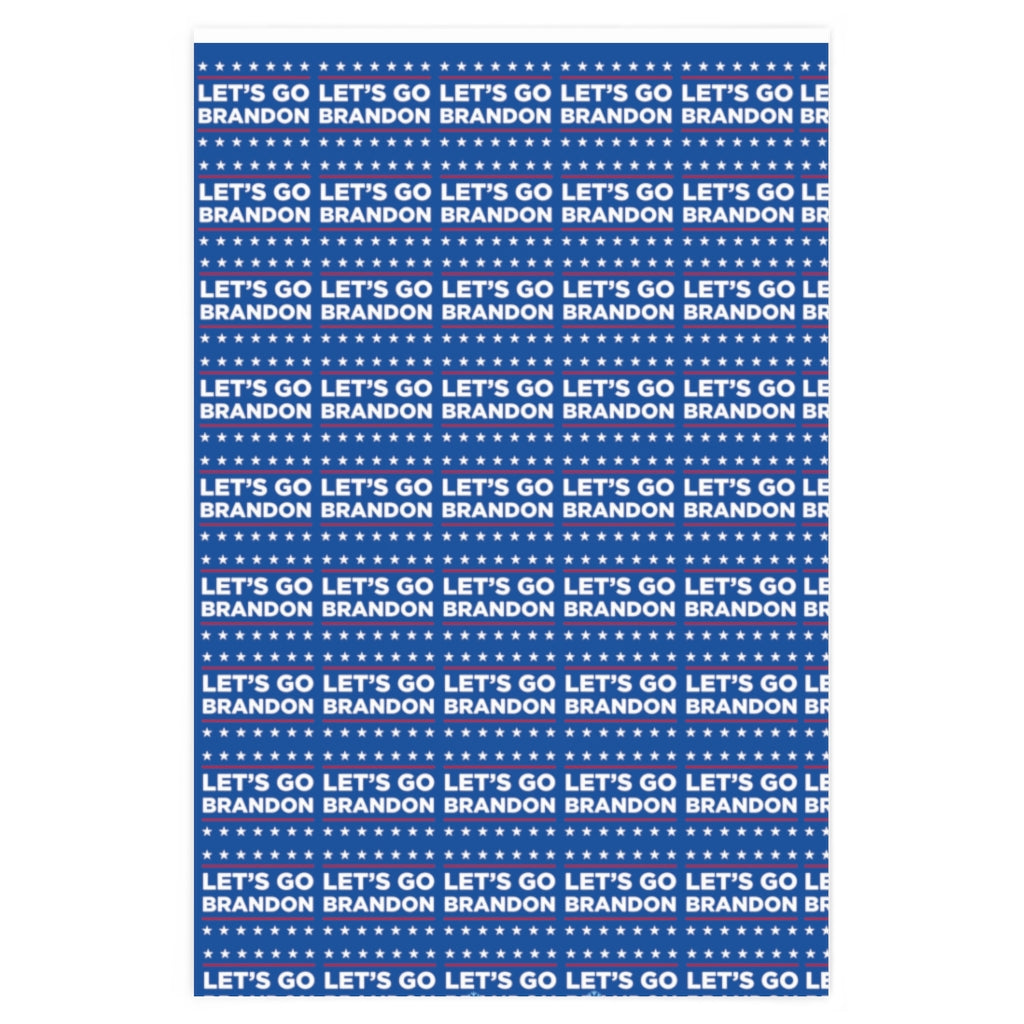 Traditional Let's Go Brandon and Stars Wrapping Paper, Funny Gift Wrap, Conservative Gift