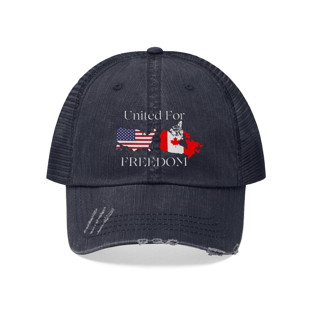 United for Freedom Canada and USA Trucker Hat, America Hat, Patriot Cap,  Medical Freedom Protest Hat, Freedom Hat,  Hat for Trucker