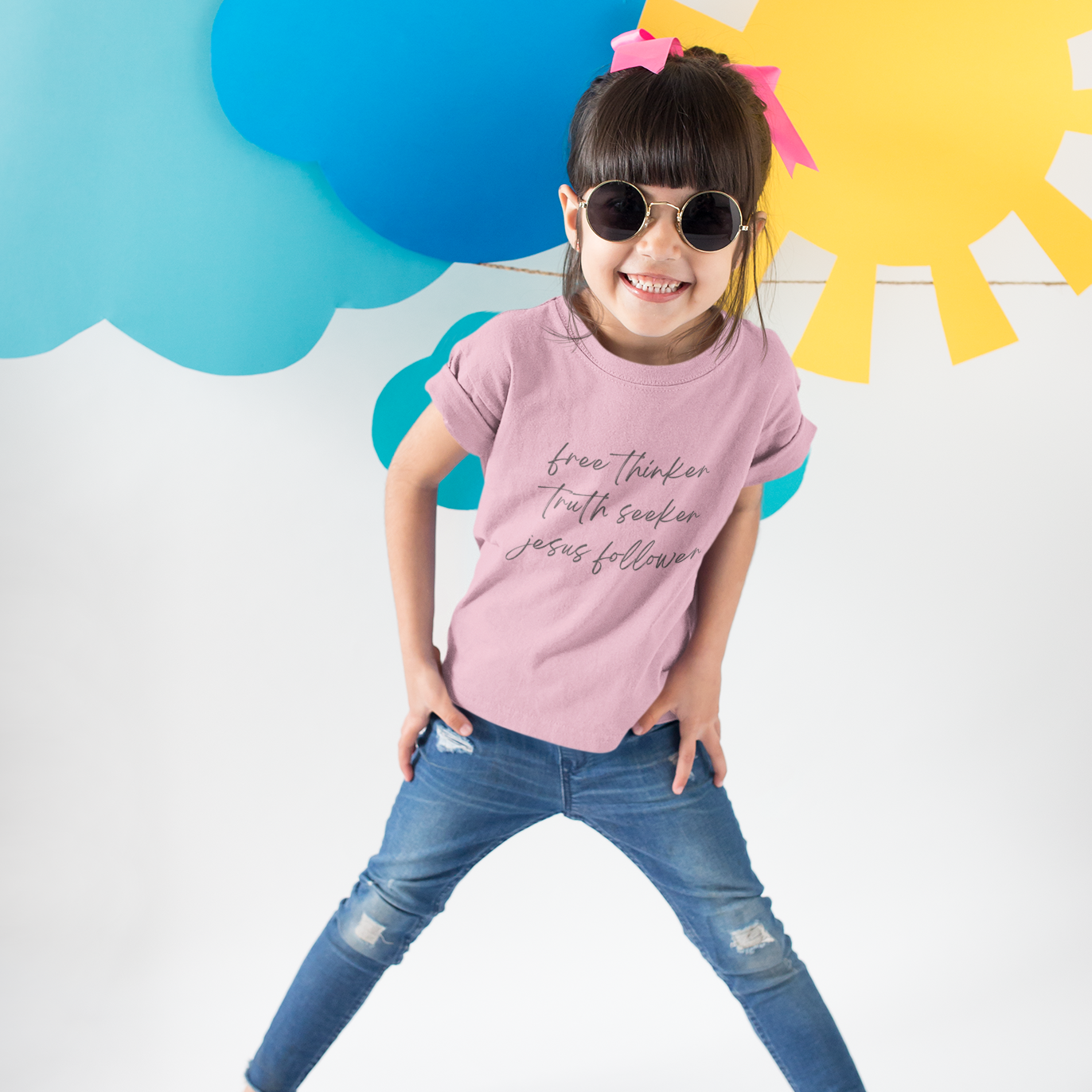 Free Thinker, Truth Seeker, Jesus Follower Kids Fine Jersey Tee