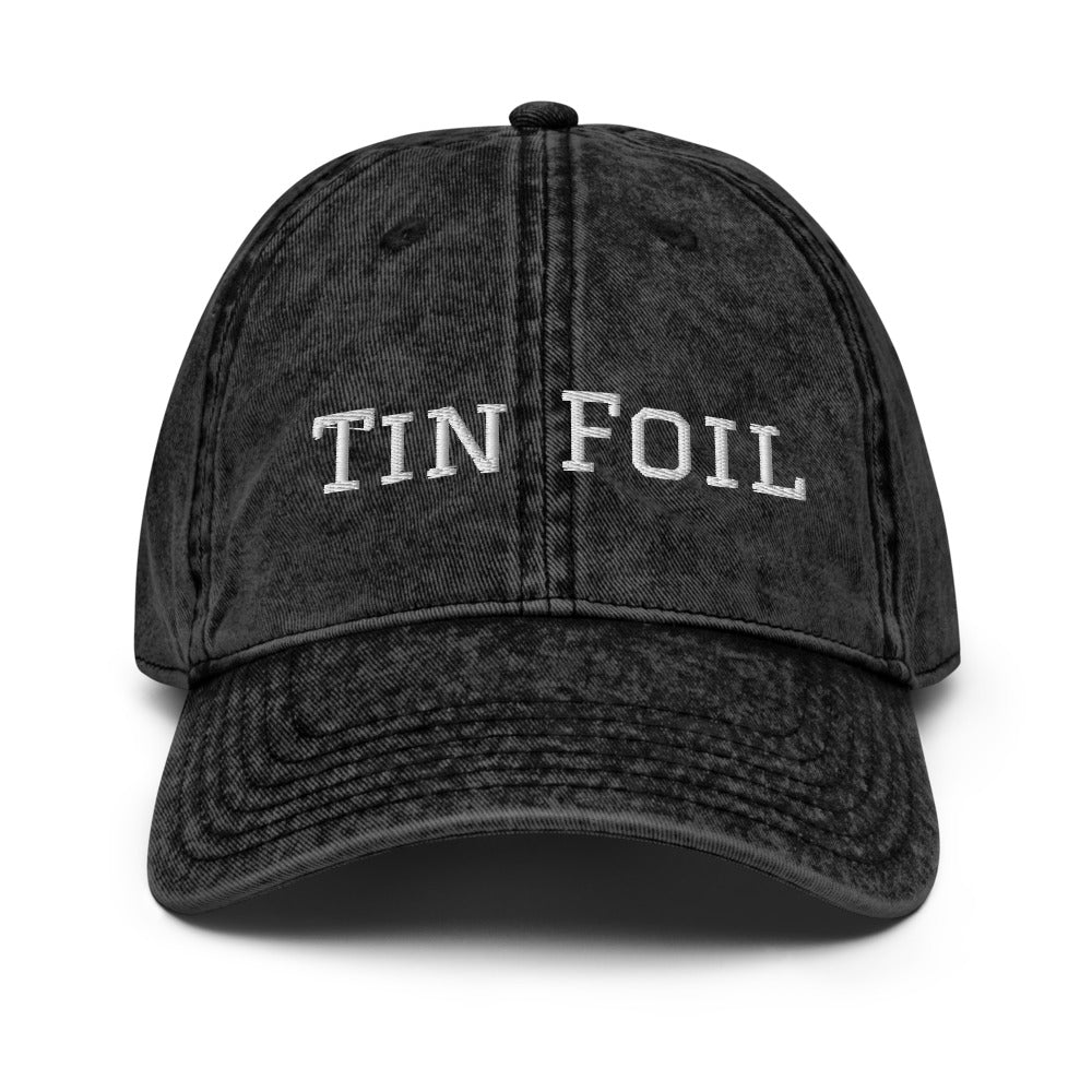 Tin Foil Hat Cotton Twill Cap, White Lettering, Medical Freedom, Conspiracy Theory Hat, Funny Political Hat