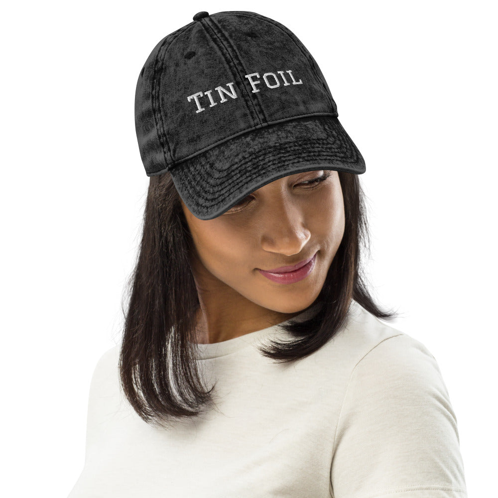 Tin Foil Hat Cotton Twill Cap, White Lettering, Medical Freedom, Conspiracy Theory Hat, Funny Political Hat