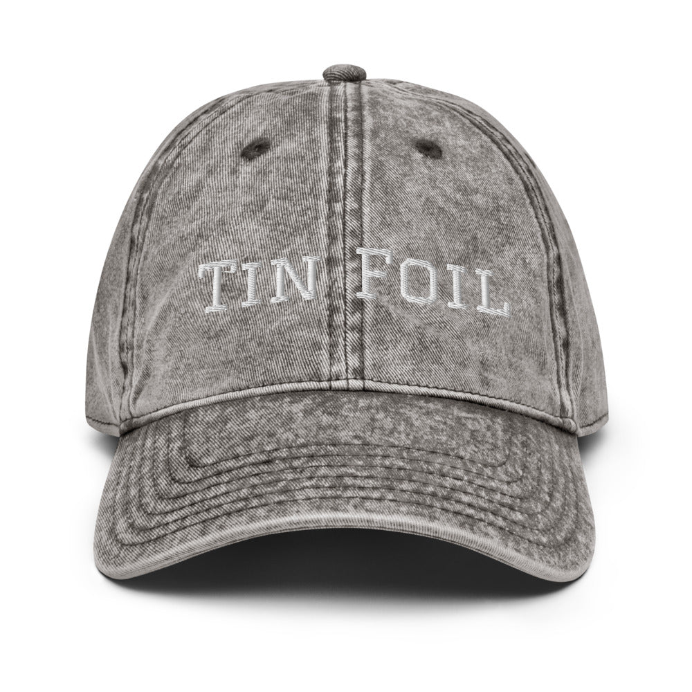 Tin Foil Hat Cotton Twill Cap, White Lettering, Medical Freedom, Conspiracy Theory Hat, Funny Political Hat