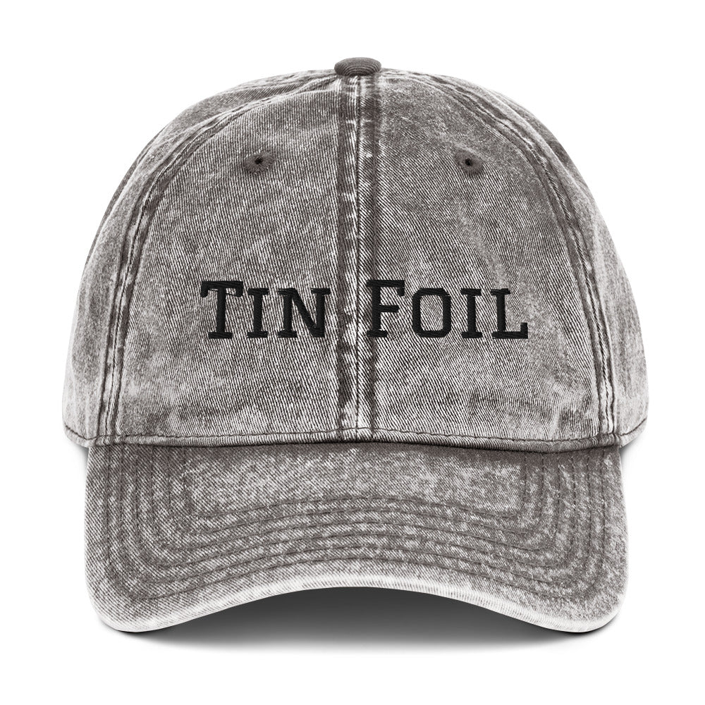 Tin Foil Hat Cotton Twill Cap Black Lettering, Medical Freedom, Conspiracy Theory, Fully Political Gift, Hat, Accessories