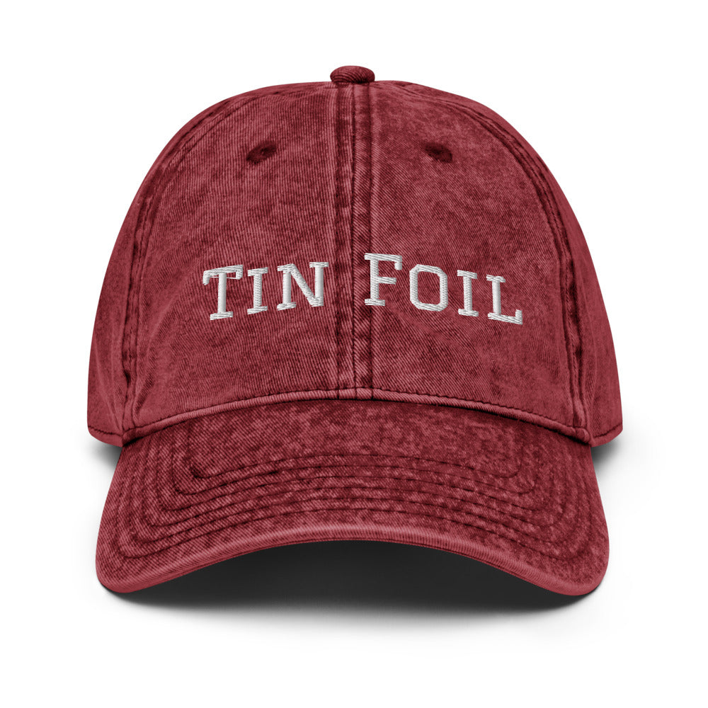 Tin Foil Hat Cotton Twill Cap, White Lettering, Medical Freedom, Conspiracy Theory Hat, Funny Political Hat