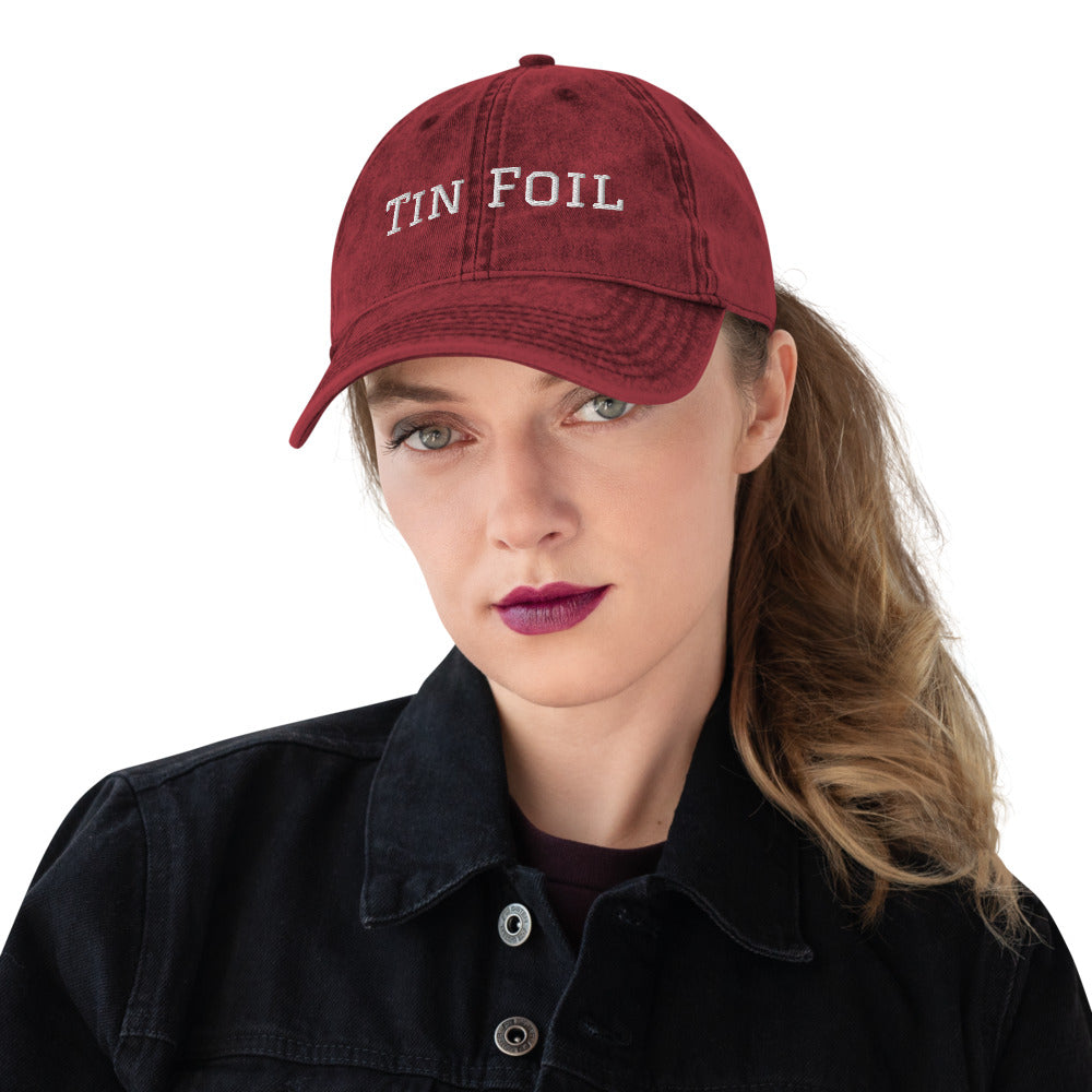 Tin Foil Hat Cotton Twill Cap, White Lettering, Medical Freedom, Conspiracy Theory Hat, Funny Political Hat