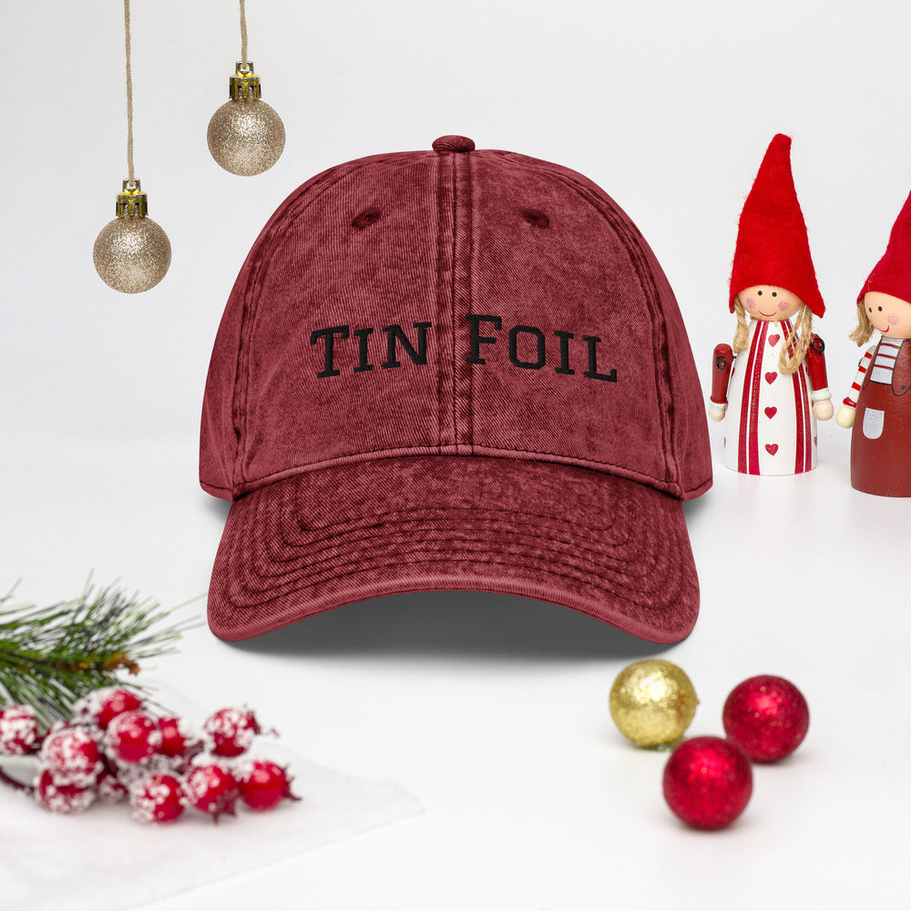 Tin Foil Hat Cotton Twill Cap Black Lettering, Medical Freedom, Conspiracy Theory, Fully Political Gift, Hat, Accessories