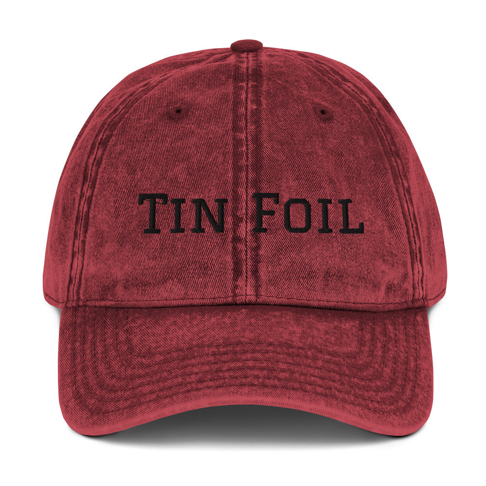 Tin Foil Hat Cotton Twill Cap Black Lettering, Medical Freedom, Conspiracy Theory, Fully Political Gift, Hat, Accessories