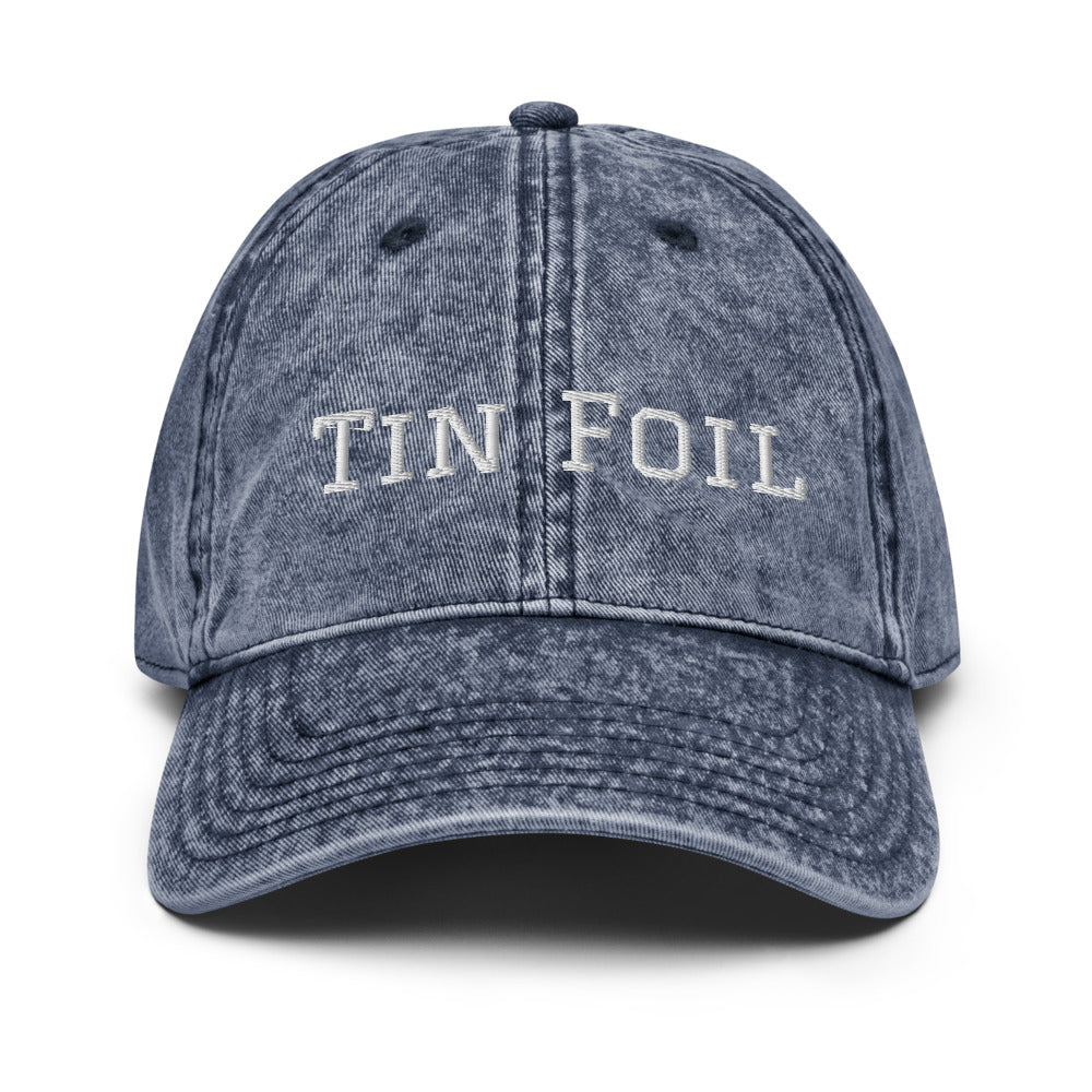 Tin Foil Hat Cotton Twill Cap, White Lettering, Medical Freedom, Conspiracy Theory Hat, Funny Political Hat