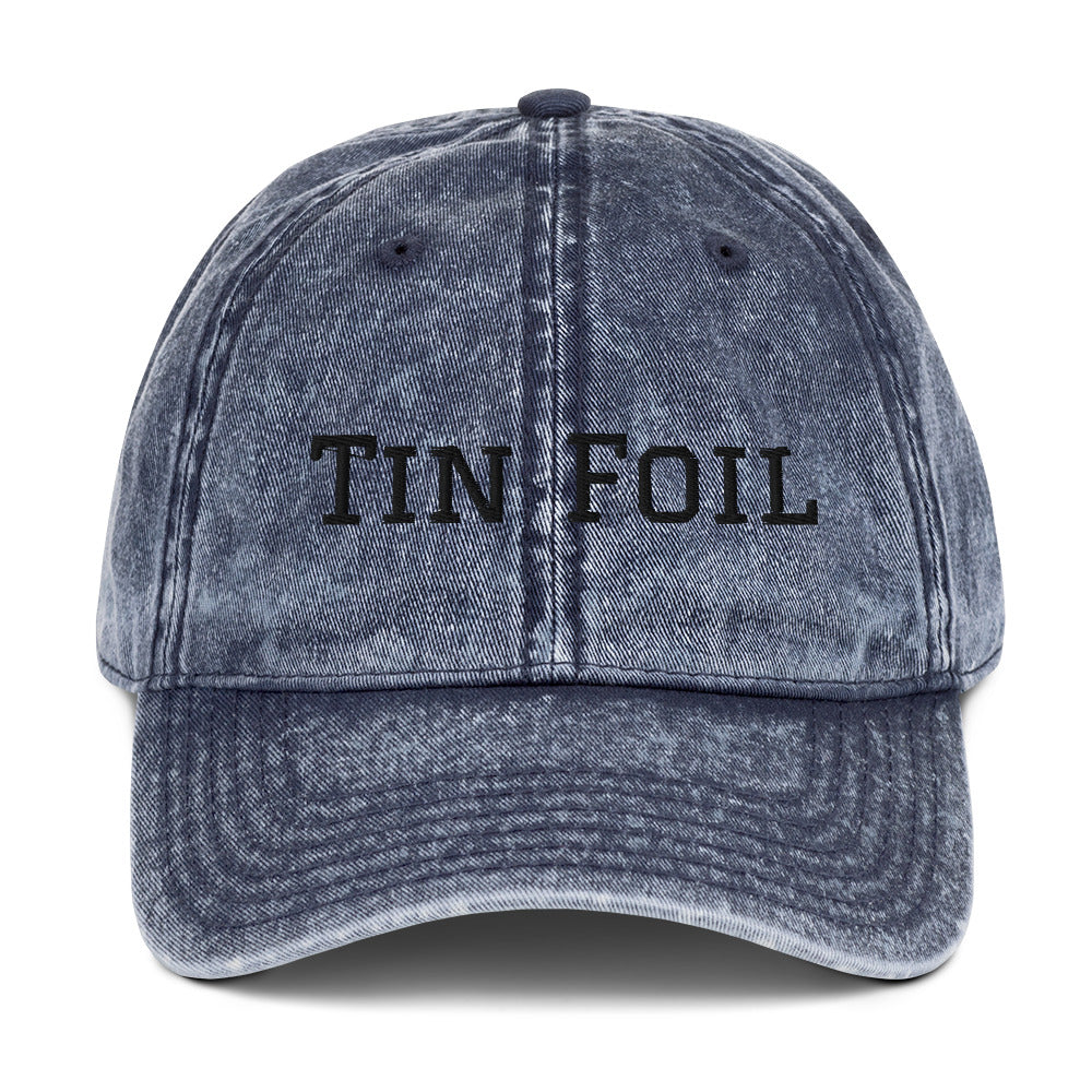 Tin Foil Hat Cotton Twill Cap Black Lettering, Medical Freedom, Conspiracy Theory, Fully Political Gift, Hat, Accessories