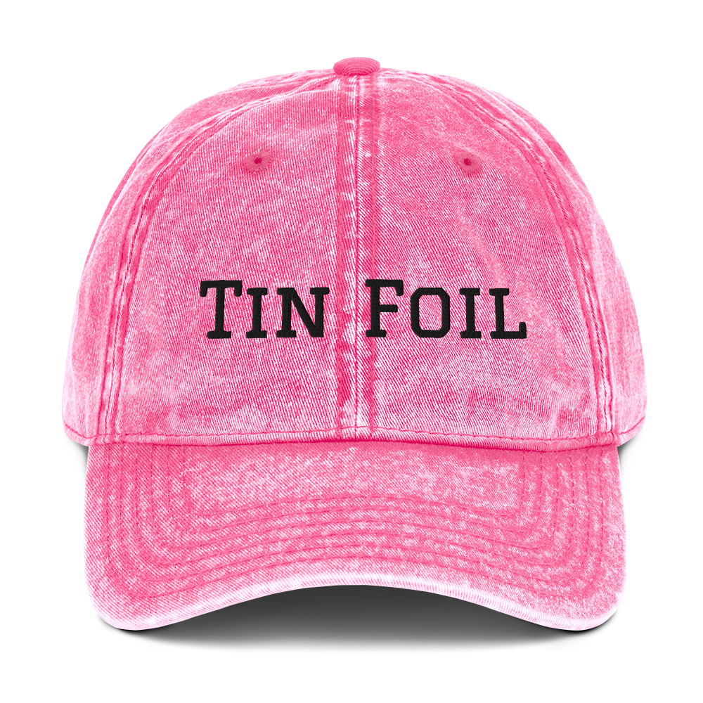 Tin Foil Hat Cotton Twill Cap Black Lettering, Medical Freedom, Conspiracy Theory, Fully Political Gift, Hat, Accessories