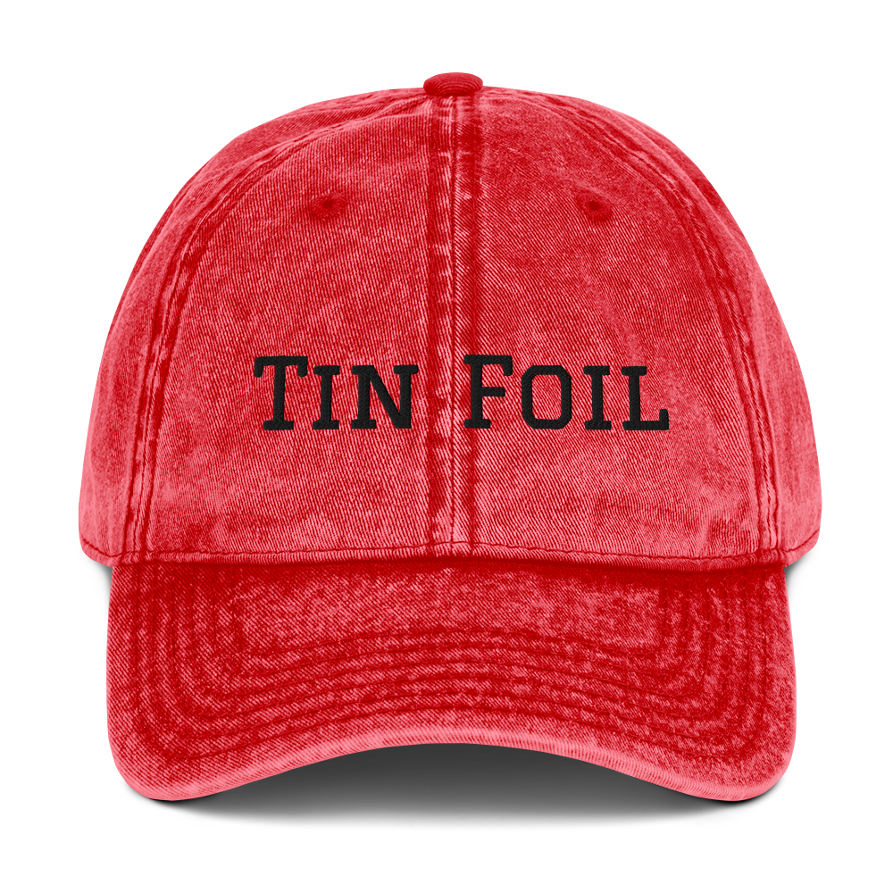 Tin Foil Hat Cotton Twill Cap Black Lettering, Medical Freedom, Conspiracy Theory, Fully Political Gift, Hat, Accessories