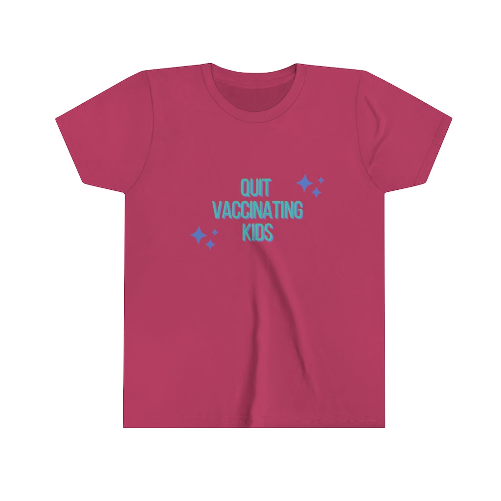 Stop Vaccinating Your Kids Youth Short Sleeve Tee | Medical Freedom | Patriot | Kids Advocacy Shirt | Informed Consent Matters | Vaccination Shirt | Masking Shirt