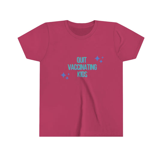 Stop Vaccinating Your Kids Youth Short Sleeve Tee | Medical Freedom | Patriot | Kids Advocacy Shirt | Informed Consent Matters | Vaccination Shirt | Masking Shirt