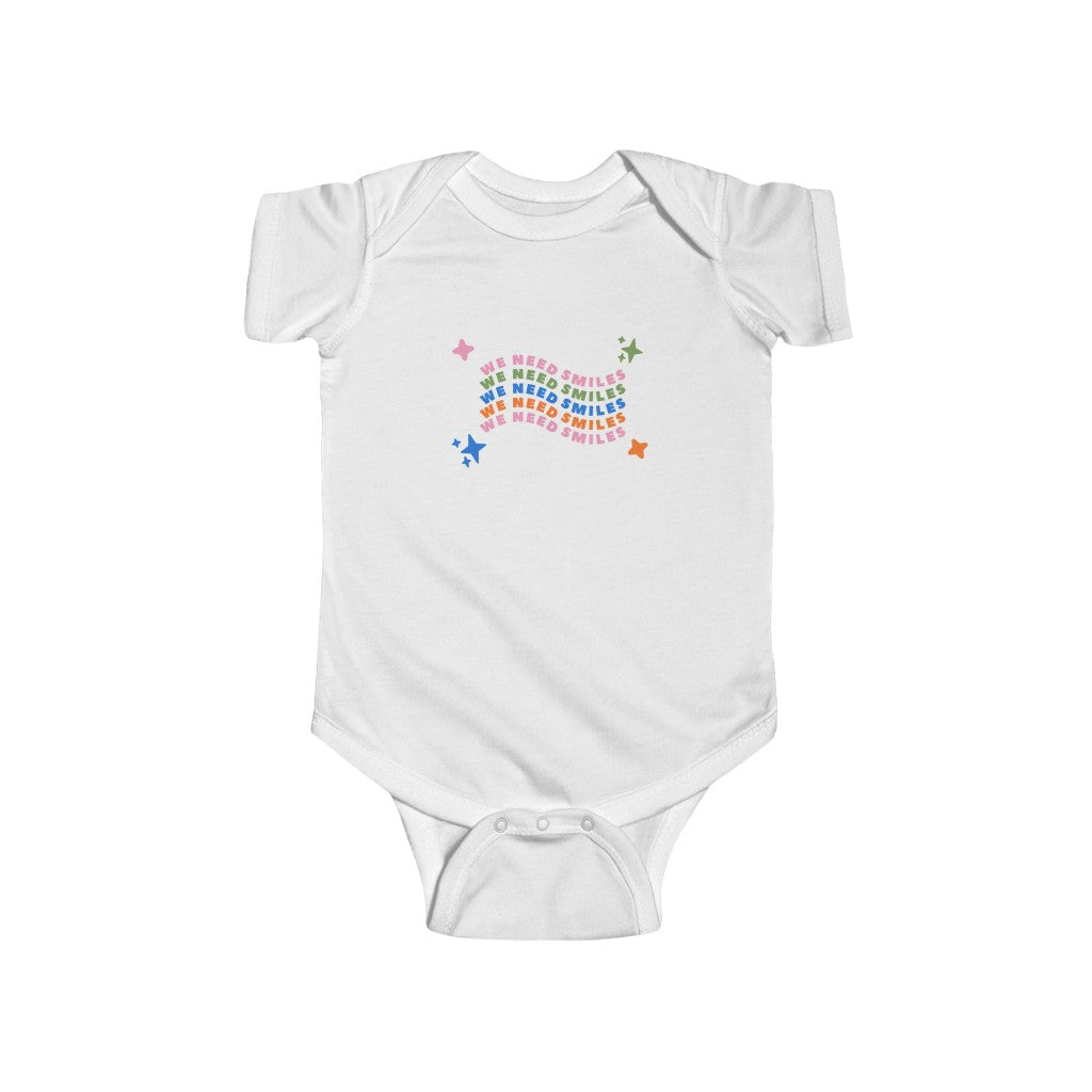 We Need Smiles Infant Fine Jersey Bodysuit | Medical Freedom | Free Your Face | No Masks | Informed Consent | Masks Harm | Children's Advocacy Shirt