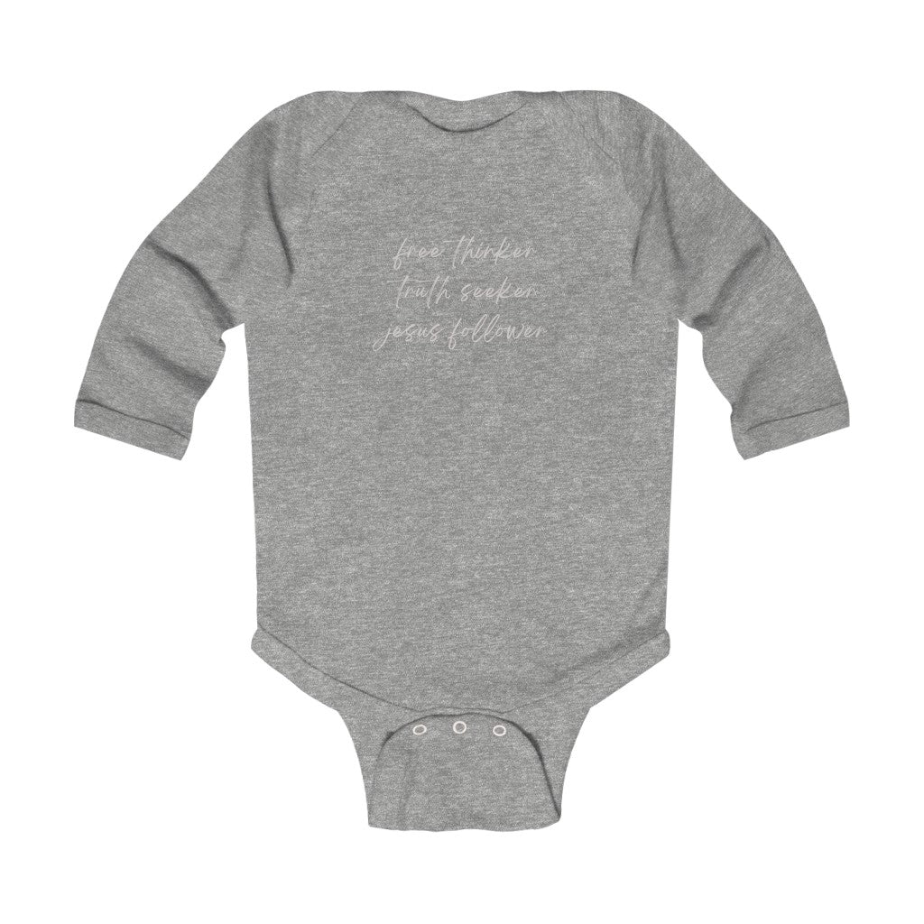 Truth Seeker Jesus Follower Infant Long Sleeve Bodysuit