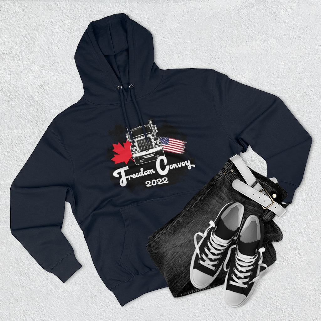 FREEDOM CONVOY 2022 Premium Pullover Hoodie, TRUCKER HOODIE, I stand with Truckers, Freedom Convoy