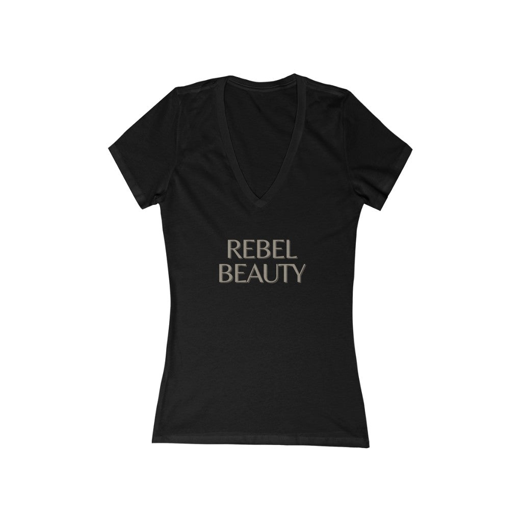 Rebel Beauty Short Sleeve Deep V-Neck Tee