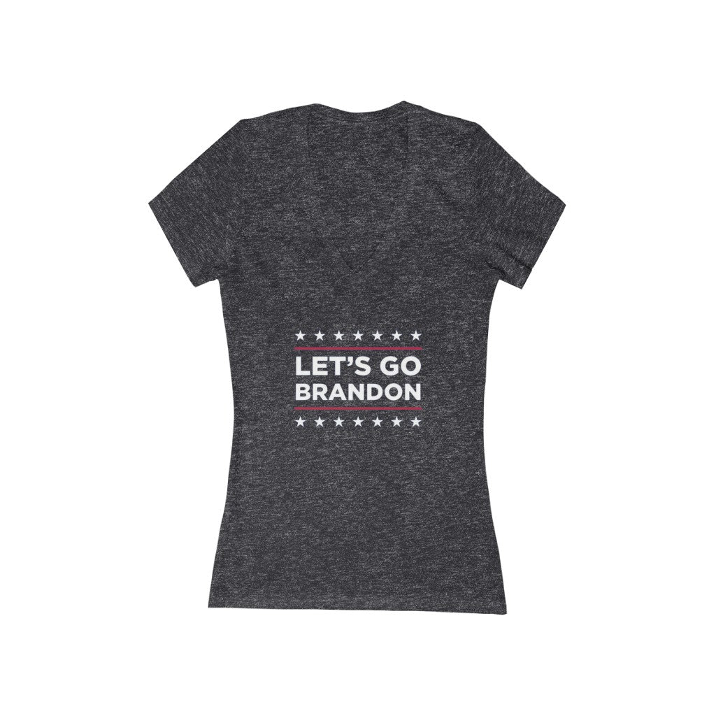 Let's Go Brandon Jersey Short Sleeve Deep V-Neck Tee