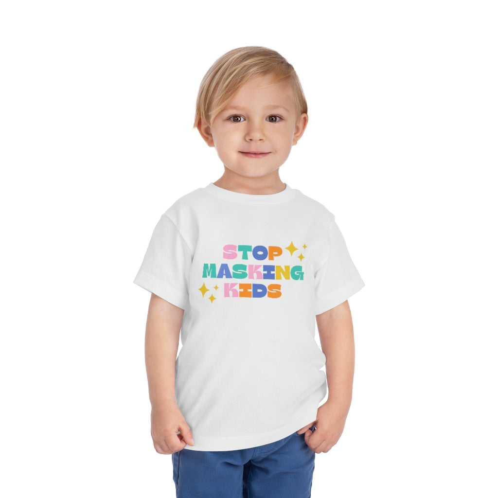 Stop Masking Kids Toddler Short Sleeve Tee | Medical Freedom | Patriot | Kids Advocacy Shirt | Informed Consent Matters | Vaccination Shirt | Masking Shirt