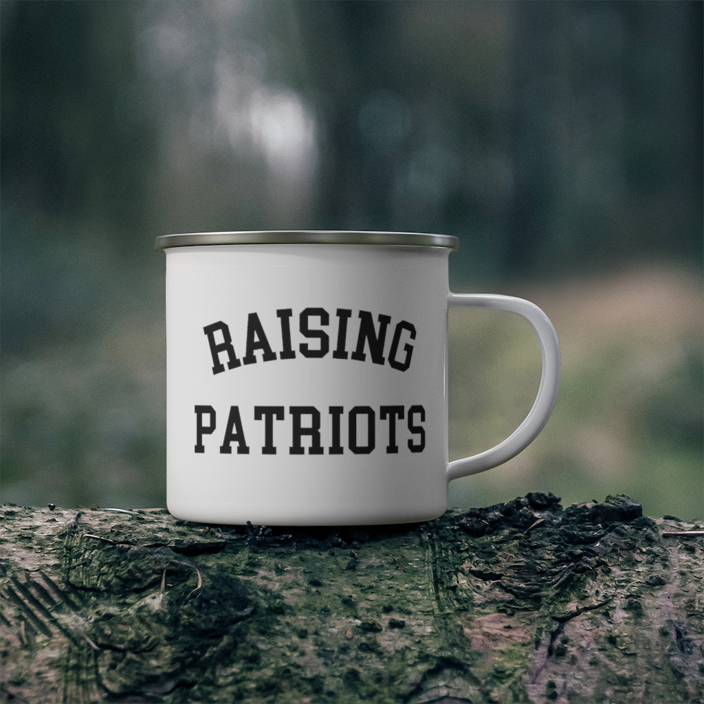 Raising Patriots #American Mom Enamel Camping Mug | Mom Gift | Friend Gift Patriot