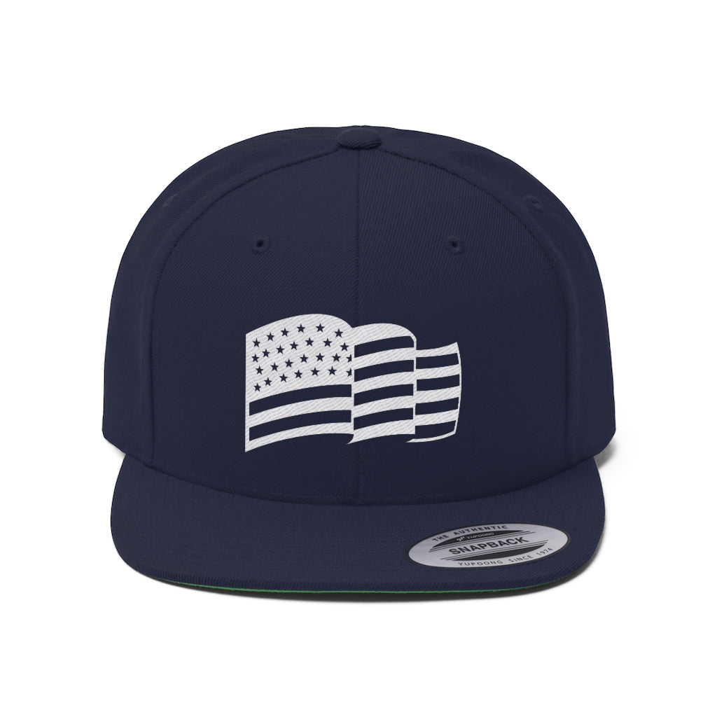 American Flag Wave Flat Bill Hat, American Flag Embroidery, America Hat, Patriot Cap, Winter Accessories, Freedom Hat, Medical Freedom