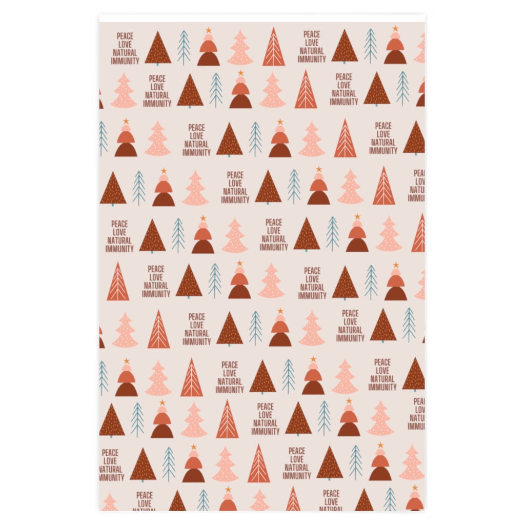 Peace Love and Natural Immunity Wrapping Paper, Natural Living Gift Wrap