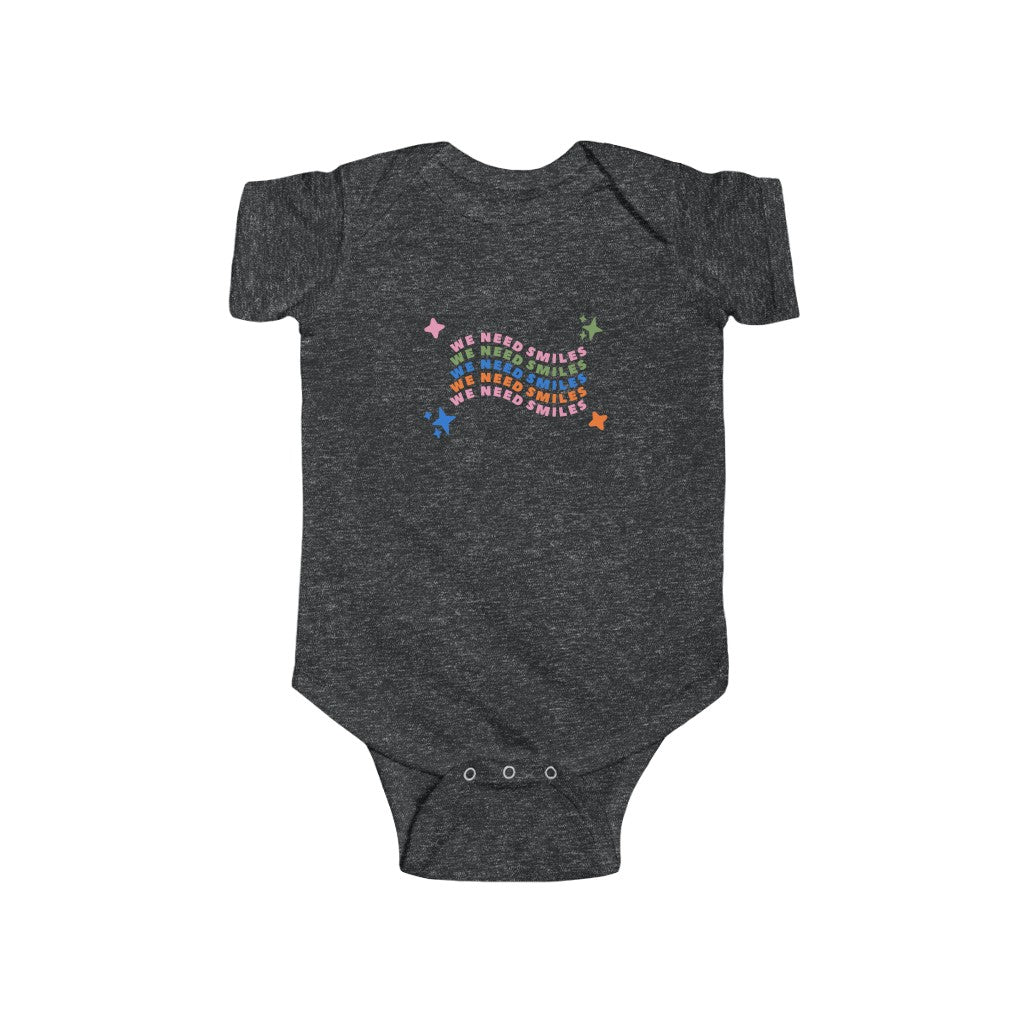 We Need Smiles Infant Fine Jersey Bodysuit | Medical Freedom | Free Your Face | No Masks | Informed Consent | Masks Harm | Children's Advocacy Shirt