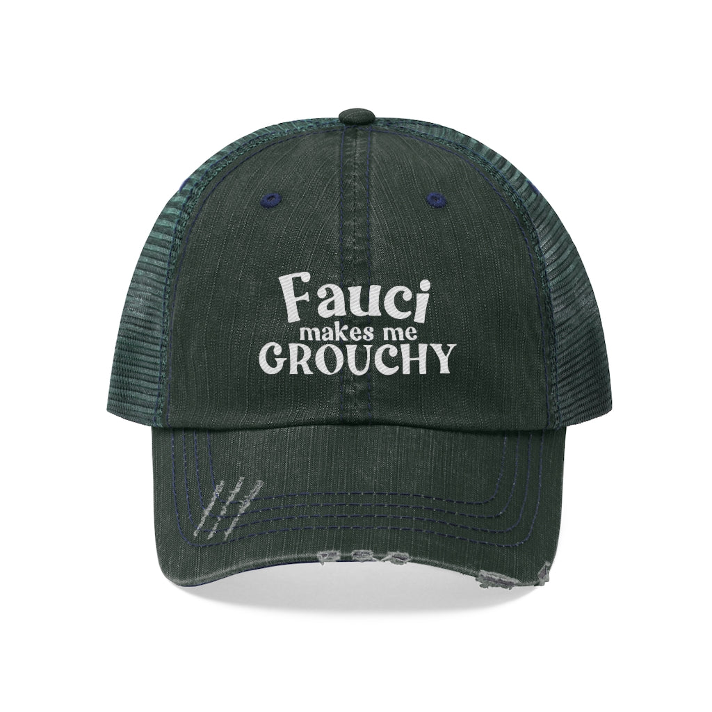 Fauci Makes Me Grouchy Trucker Hat, Funny Political Patriot Cap,  Medical Freedom Protest Hat