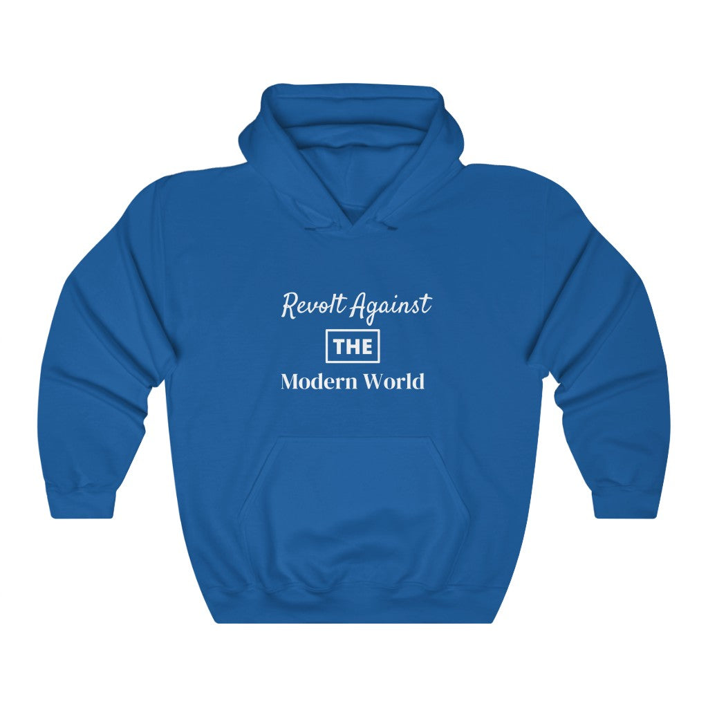 Revolt Against The Modern World Hoodie with Back Message