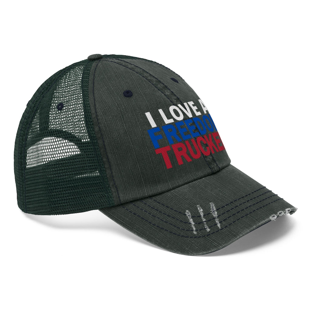 I love a Freedom Trucker Hat, America Hat, Patriot Cap,  Medical Freedom Protest Hat, Freedom Hat,  Hat for Trucker