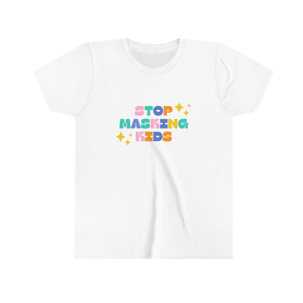 Stop Masking Kids YOUTH Short Sleeve Tee | Medical Freedom | Patriot | Kids Advocacy Shirt | Informed Consent Matters | Vaccination Shirt | Masking Shirt