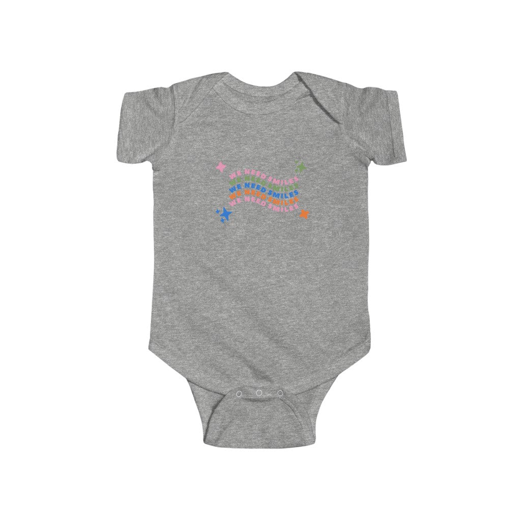 We Need Smiles Infant Fine Jersey Bodysuit | Medical Freedom | Free Your Face | No Masks | Informed Consent | Masks Harm | Children's Advocacy Shirt