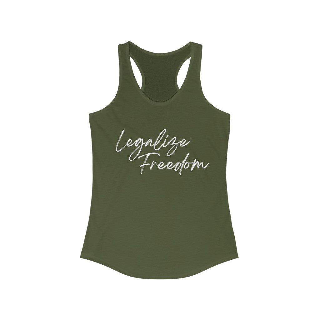 Legalize Freedom Racerback Tank Top, Medical Freedom, No Mandates, Free Speech,