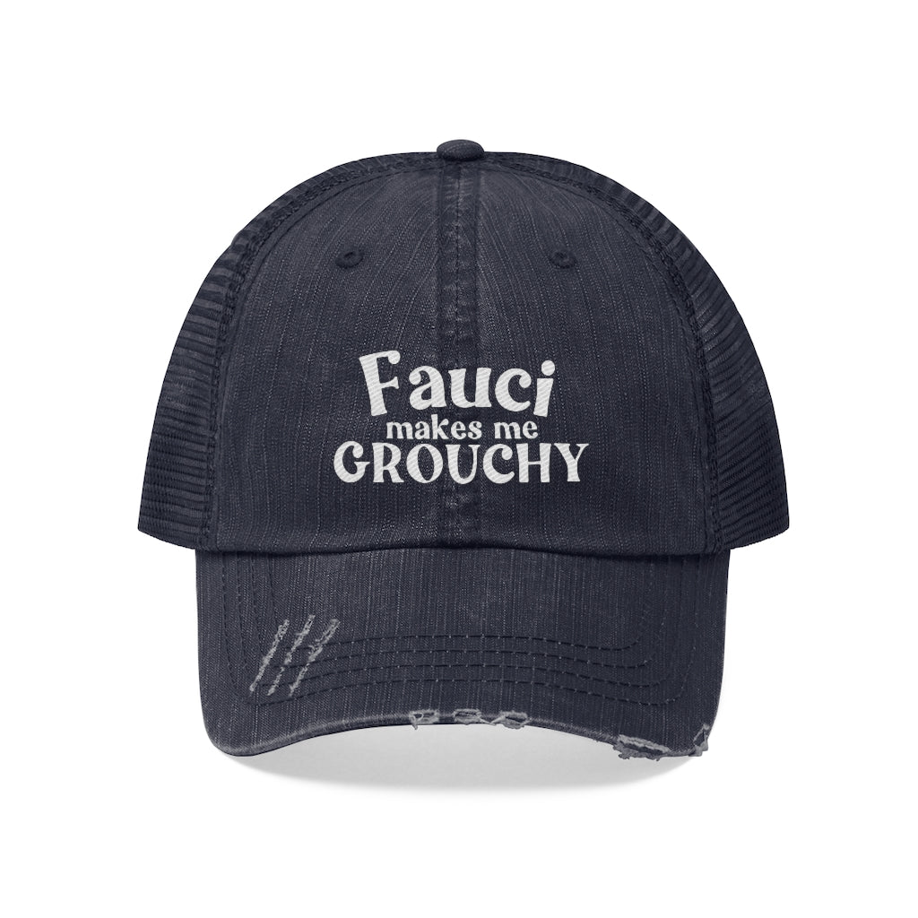 Fauci Makes Me Grouchy Trucker Hat, Funny Political Patriot Cap,  Medical Freedom Protest Hat