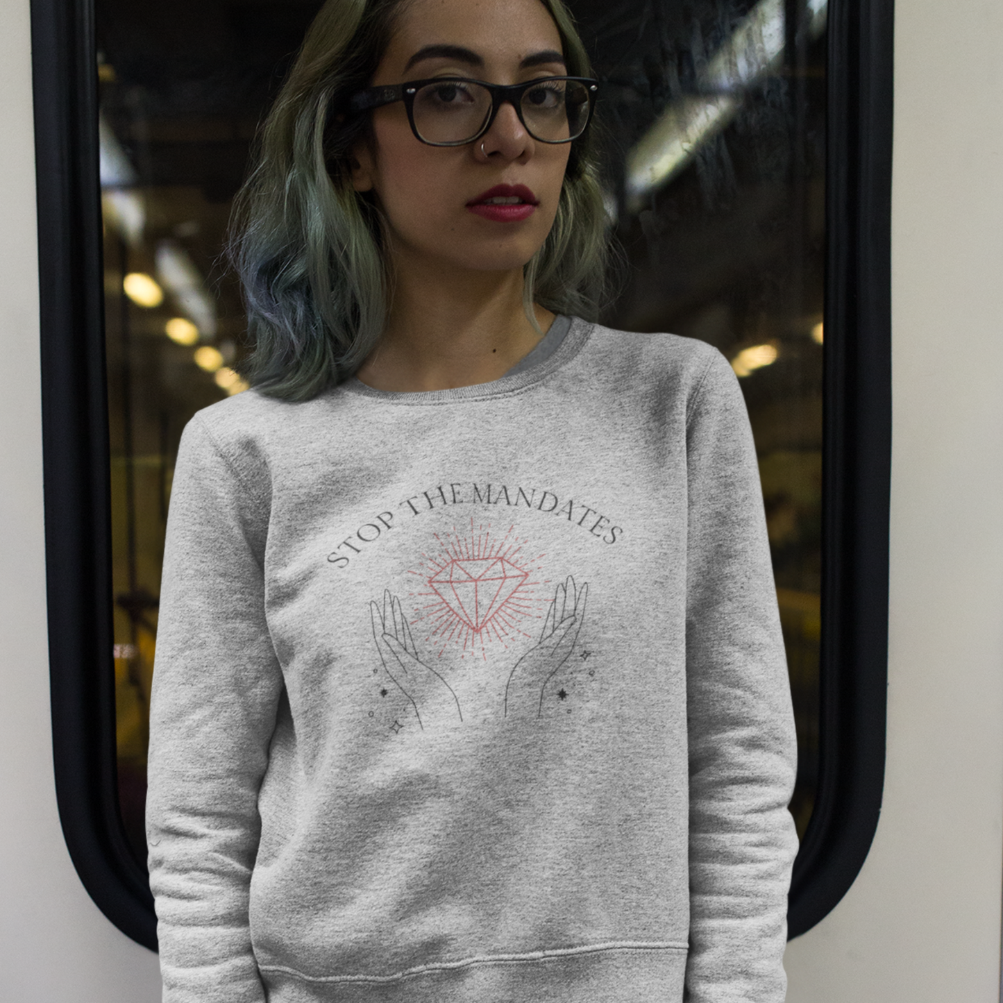 Stop The Mandates Heavy Blend™ Crewneck Sweatshirt, No Mandates, Freedom Convoy, Freedom Sweatshirt