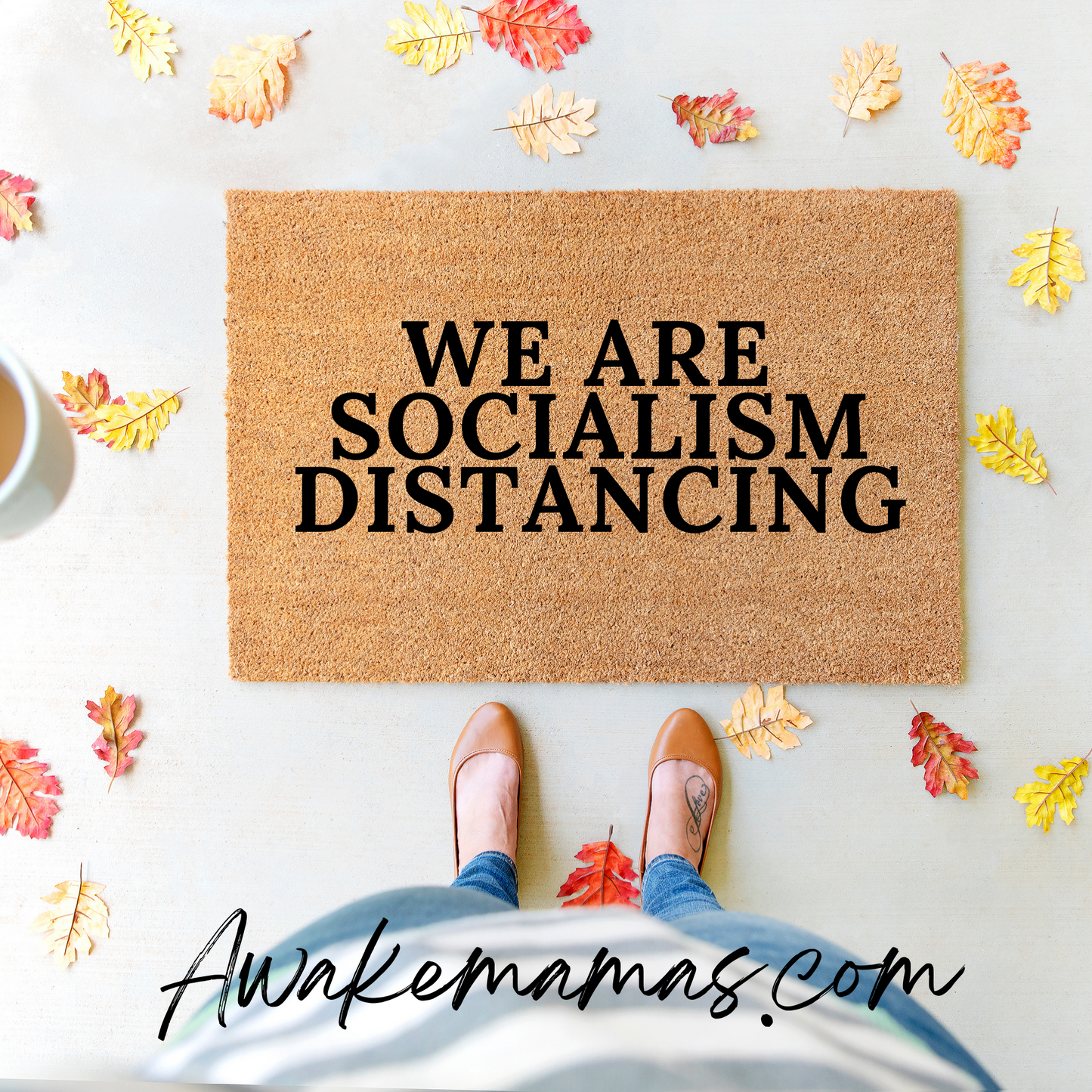 We are Socialism Distancing Doormat