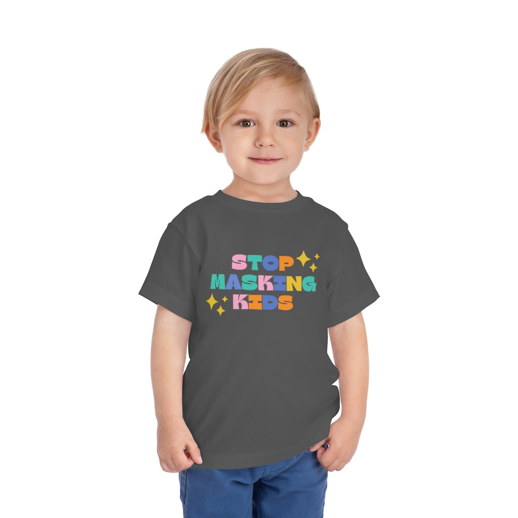 Stop Masking Kids Toddler Short Sleeve Tee | Medical Freedom | Patriot | Kids Advocacy Shirt | Informed Consent Matters | Vaccination Shirt | Masking Shirt