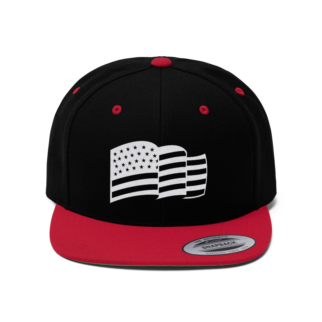 American Flag Wave Flat Bill Hat, American Flag Embroidery, America Hat, Patriot Cap, Winter Accessories, Freedom Hat, Medical Freedom