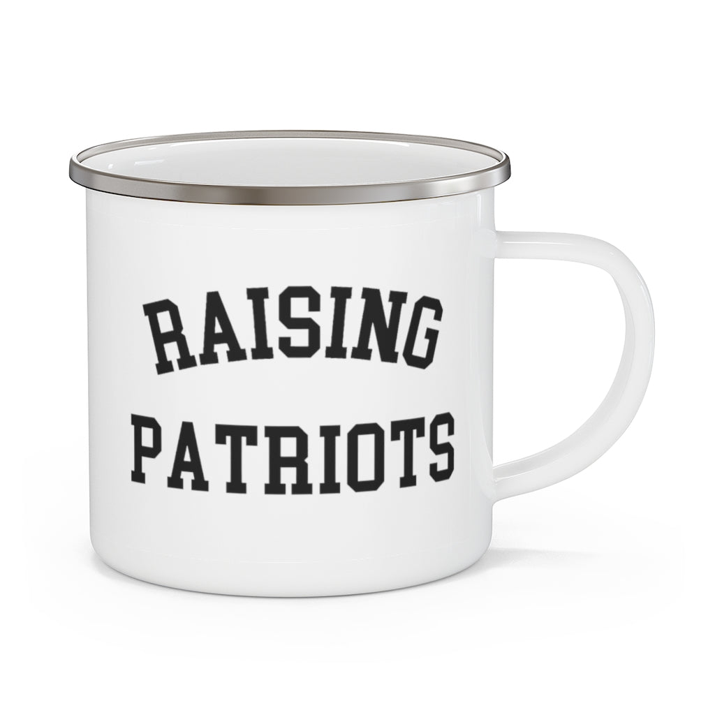 Raising Patriots #American Mom Enamel Camping Mug | Mom Gift | Friend Gift Patriot