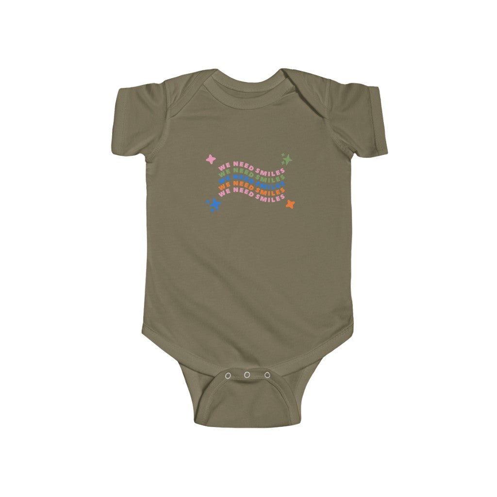 We Need Smiles Infant Fine Jersey Bodysuit | Medical Freedom | Free Your Face | No Masks | Informed Consent | Masks Harm | Children's Advocacy Shirt