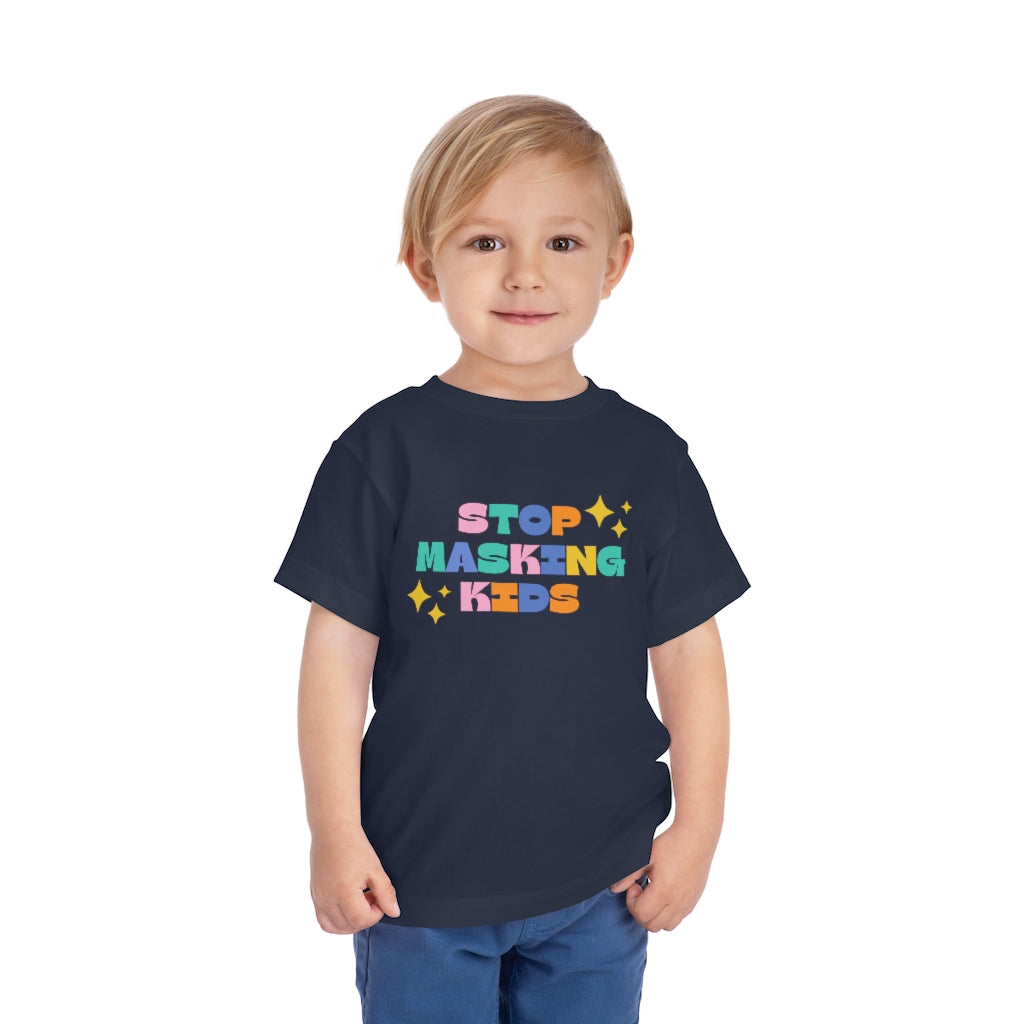 Stop Masking Kids Toddler Short Sleeve Tee | Medical Freedom | Patriot | Kids Advocacy Shirt | Informed Consent Matters | Vaccination Shirt | Masking Shirt