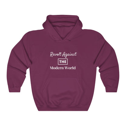 Revolt Against The Modern World Hoodie with Back Message