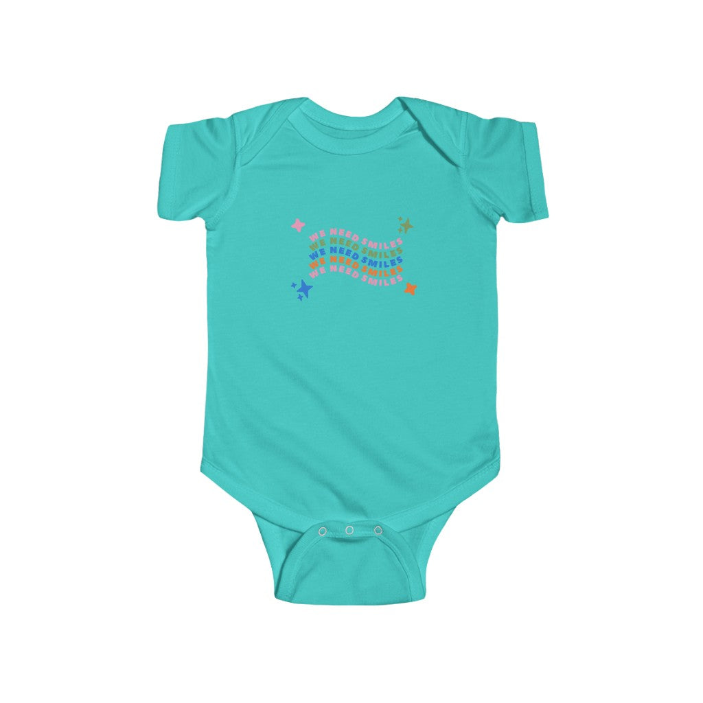 We Need Smiles Infant Fine Jersey Bodysuit | Medical Freedom | Free Your Face | No Masks | Informed Consent | Masks Harm | Children's Advocacy Shirt