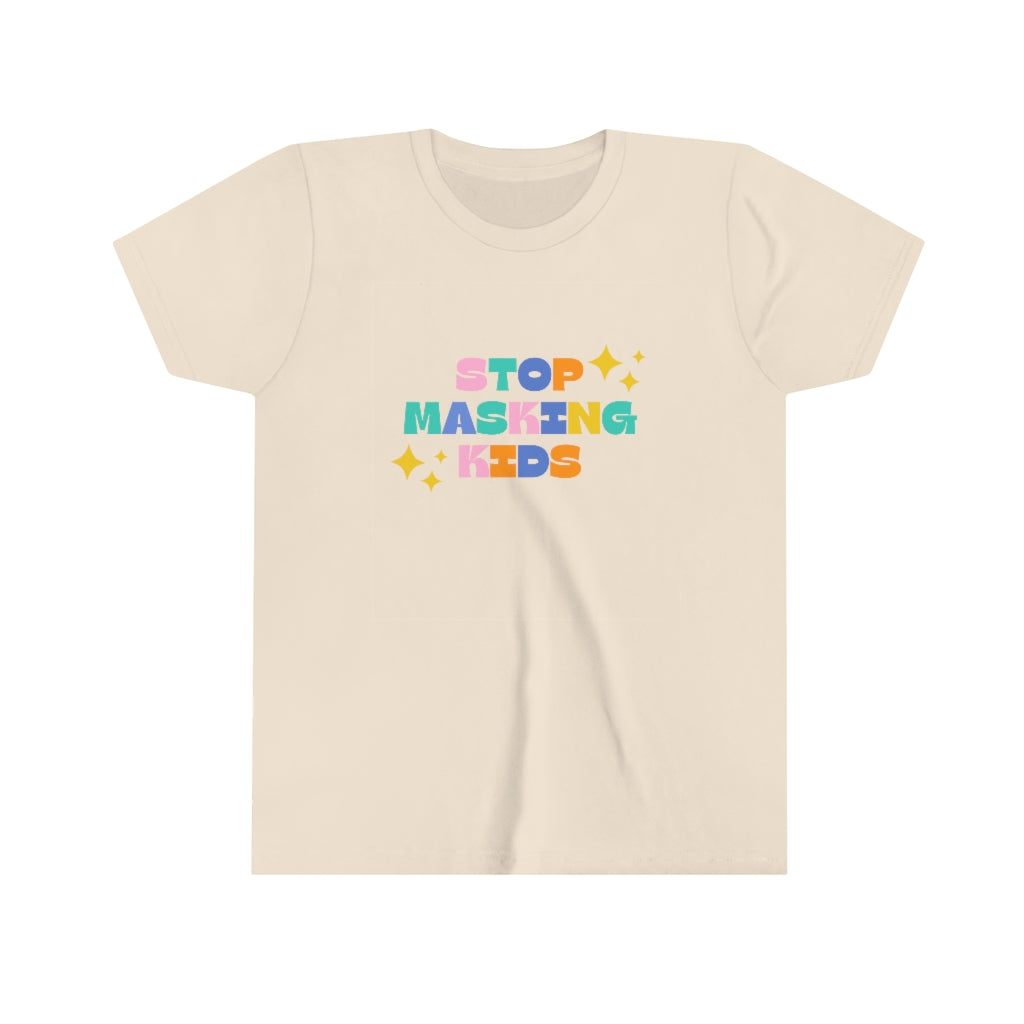 Stop Masking Kids YOUTH Short Sleeve Tee | Medical Freedom | Patriot | Kids Advocacy Shirt | Informed Consent Matters | Vaccination Shirt | Masking Shirt