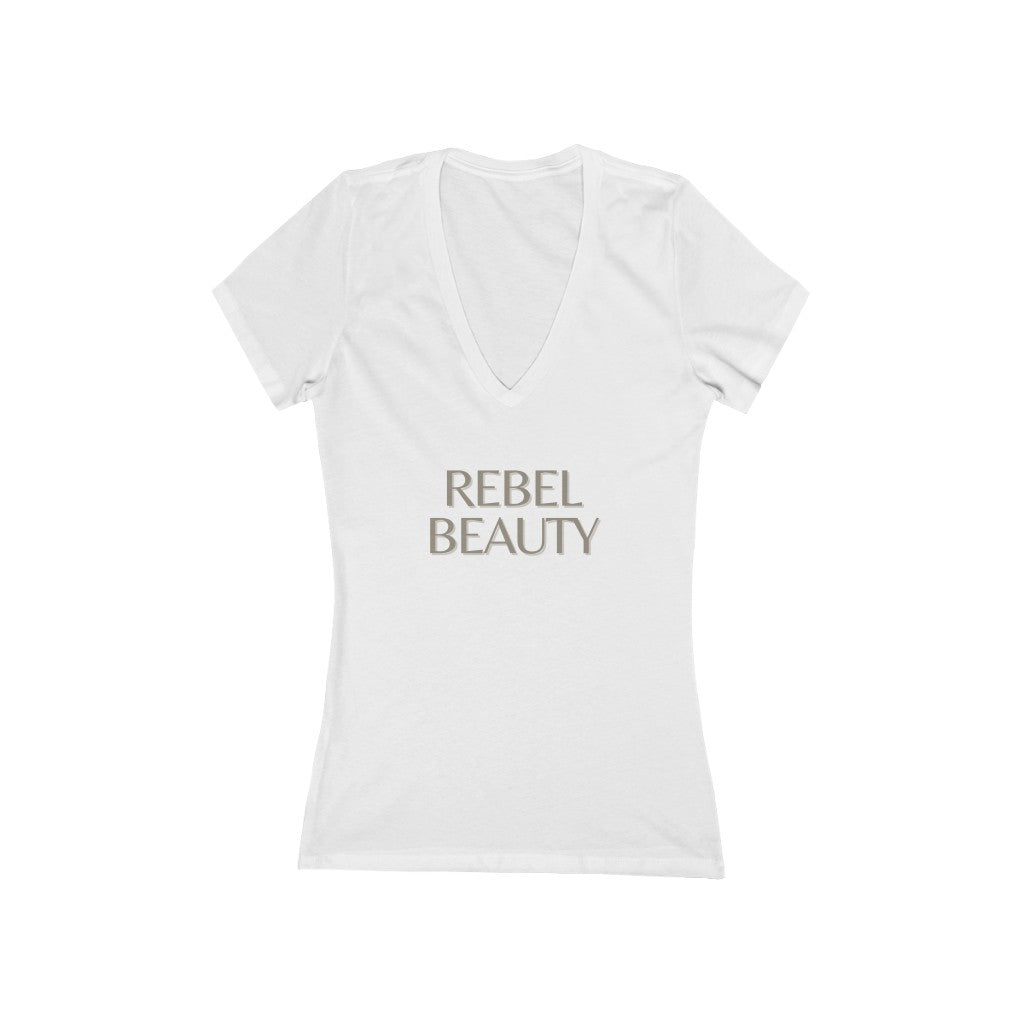 Rebel Beauty Short Sleeve Deep V-Neck Tee