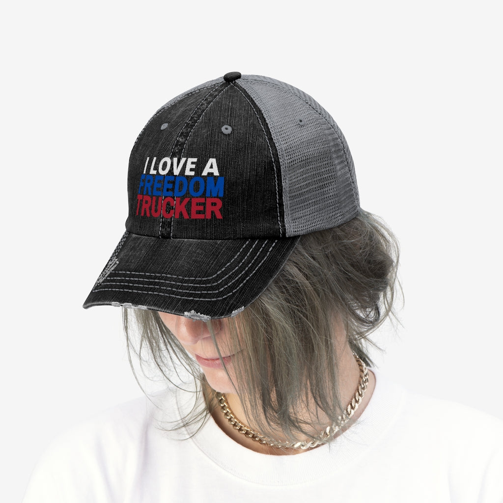 I love a Freedom Trucker Hat, America Hat, Patriot Cap,  Medical Freedom Protest Hat, Freedom Hat,  Hat for Trucker