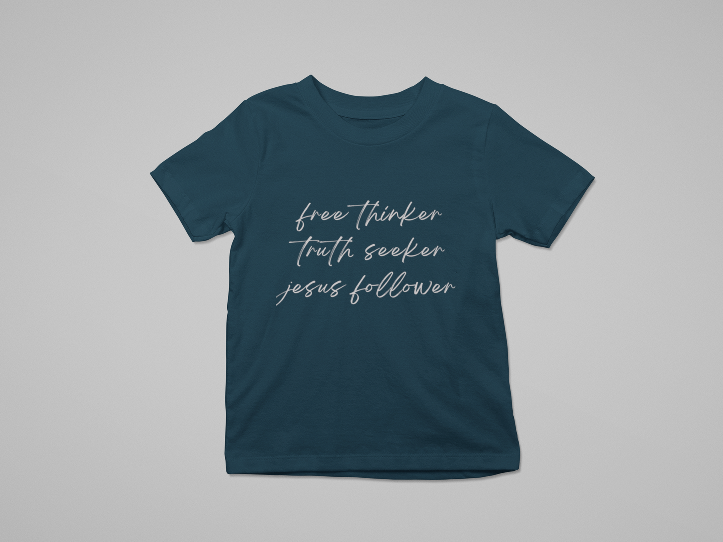 Free Thinker, Truth Seeker, Jesus Follower Kids Fine Jersey Tee