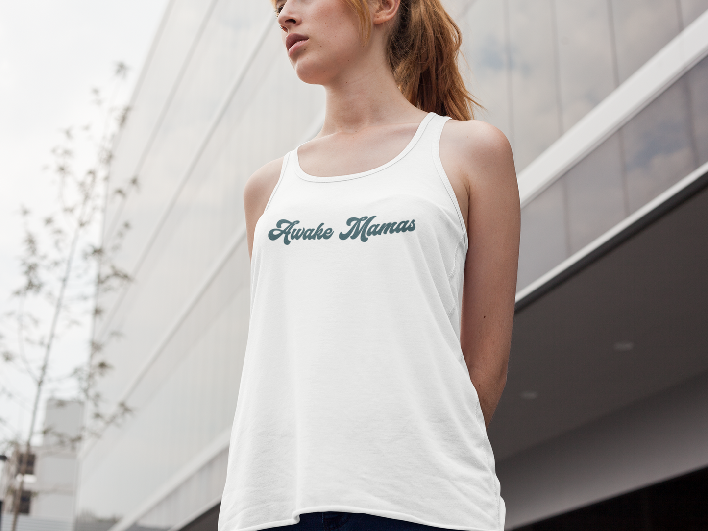 Awake Mamas Signature Racerback Tee | Women's Flowy Racerback Tank | Work Out Shirt | Free Thinking Mama | Medical Freedom Shirt | Informed Consent